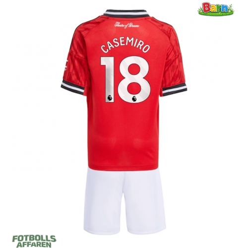Manchester United Casemiro #18 Hemmaställ Barn 2025-26 Kortärmad (+ Korta byxor)